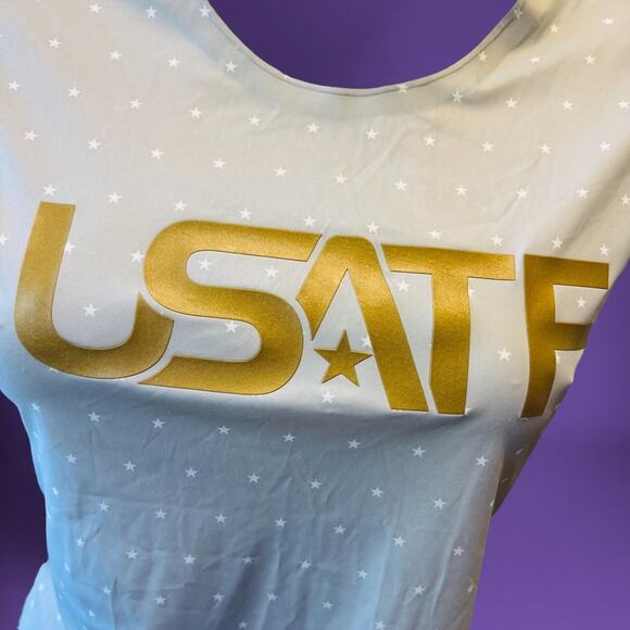 Nike Tennis Shirt USATF Standard Fit Reflective Star Womens Fitted XS New Fitted - Picture 2 of 7